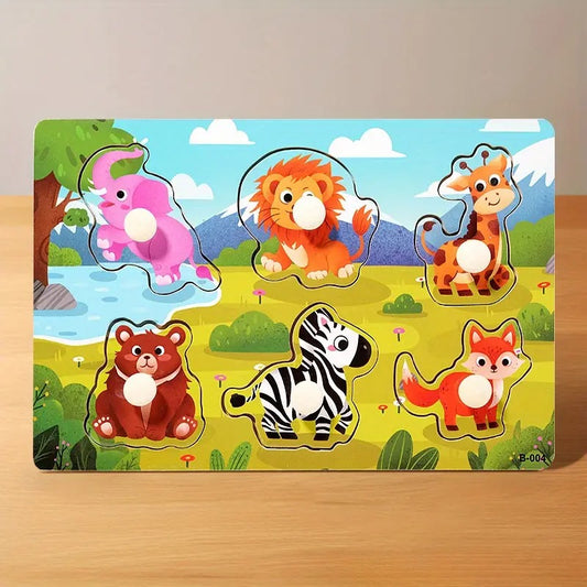 Puzzle 3D de Madera para Niños – Juguete Educativo y Portátil